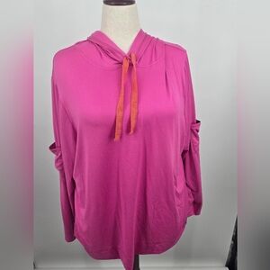 Lug Pink Coupe Top Hooded Pullover with Orange Drawstring 1X (6371)